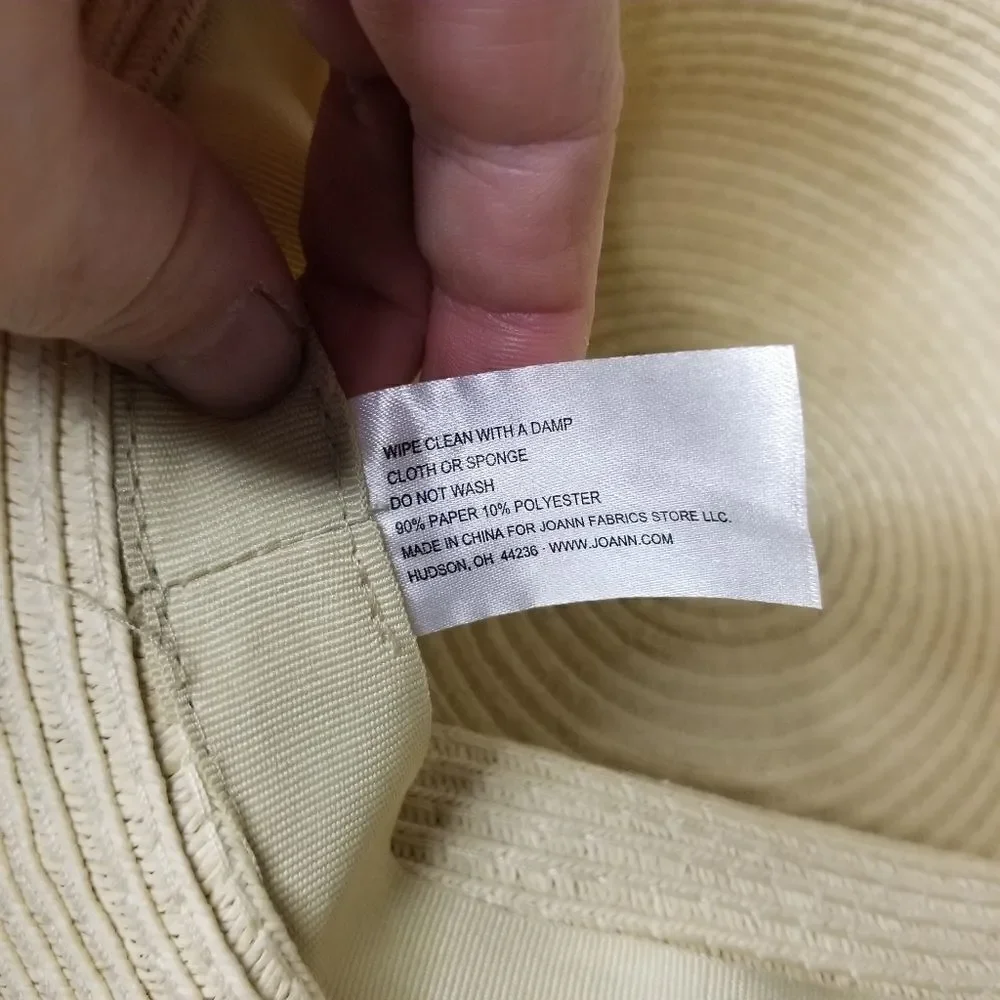 Sun hat beach vacation widebrim straw floppy hat one size Women's
